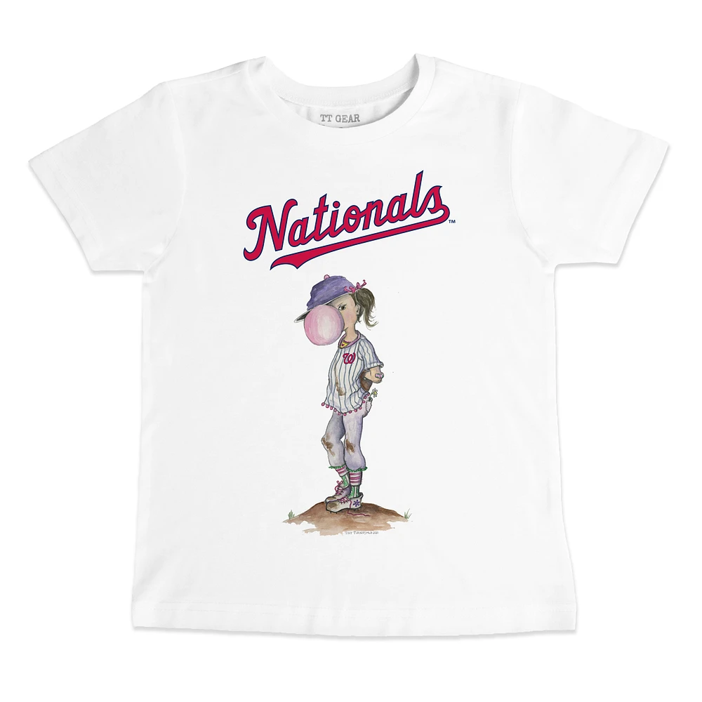Youth Tiny Turnip White Washington Nationals Bubbles T-Shirt