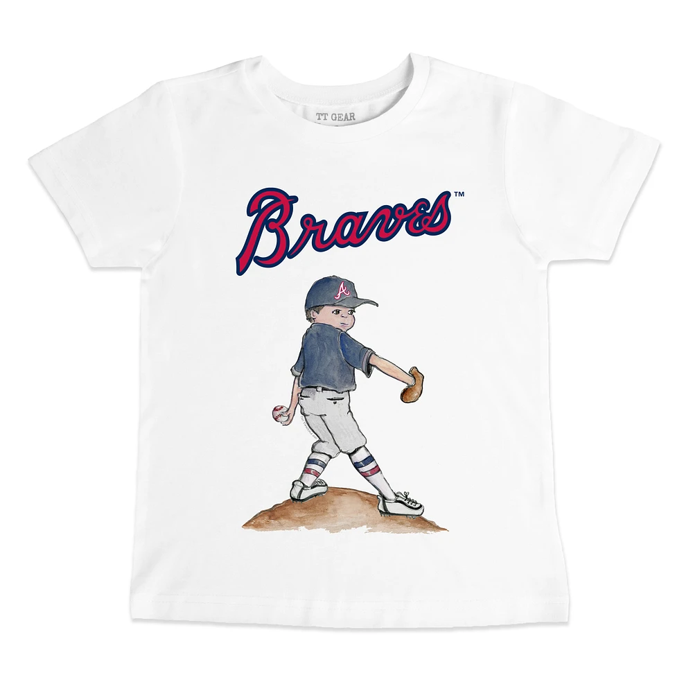 Preschool & Toddler Tiny Turnip White Atlanta Braves Clemente T-Shirt