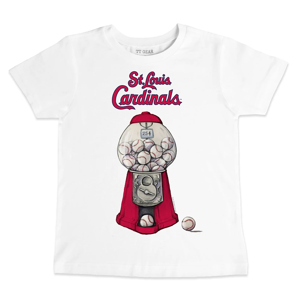 Toddler Tiny Turnip White St. Louis Cardinals Gumball Machine T-Shirt