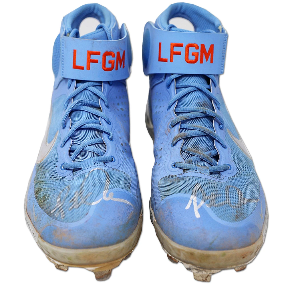 Pete Alonso New York Mets Autographed 2021 Season Team-Issued Light Blue Cleats