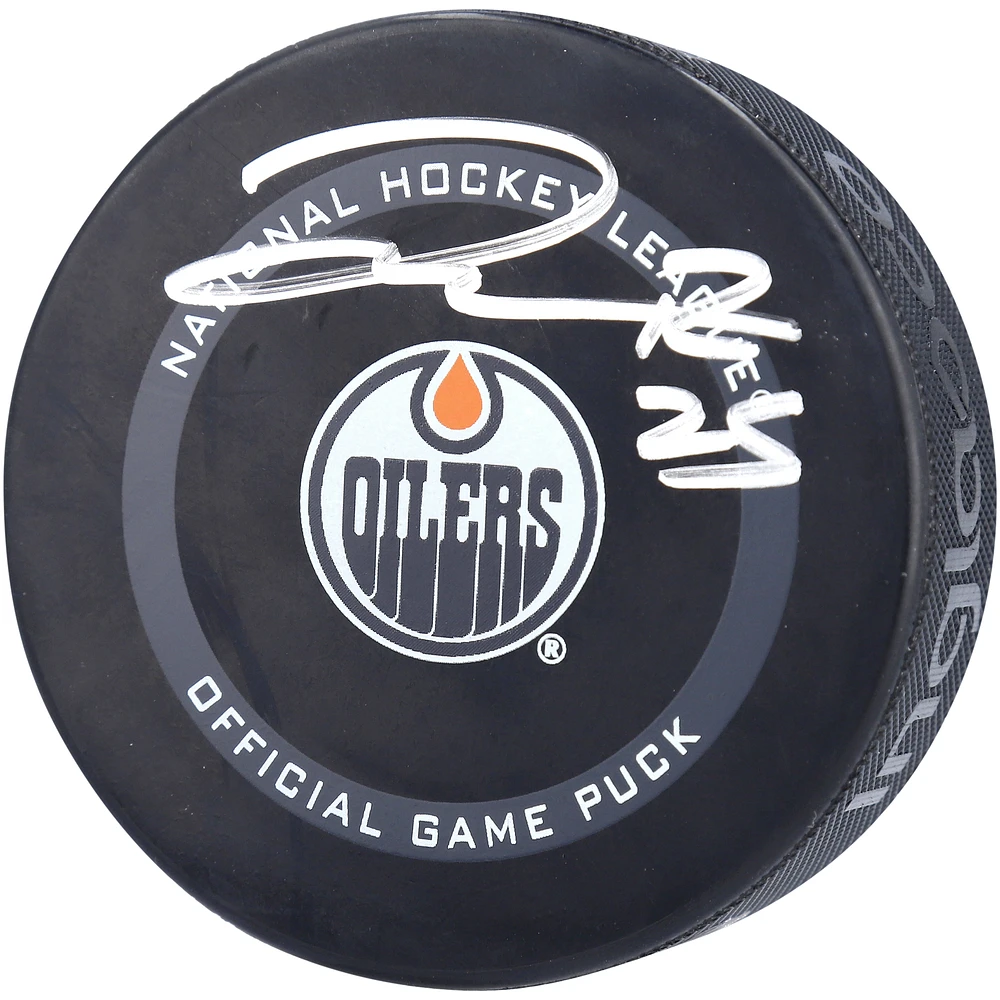 Darnell Nurse Edmonton Oilers Autographed 2021 Model Official Game Puck