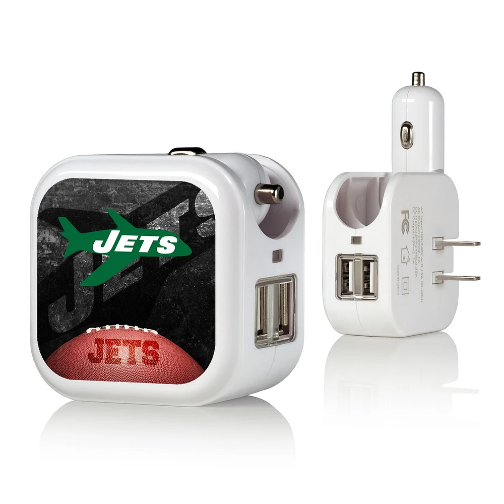 New York Jets 2-in-1 Legendary Design USB Charger