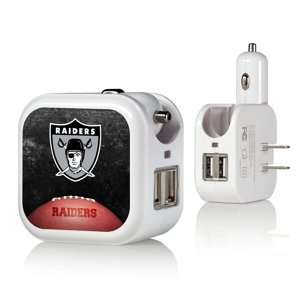 Oakland Raiders 2-in-1 Legendary Design USB Charger