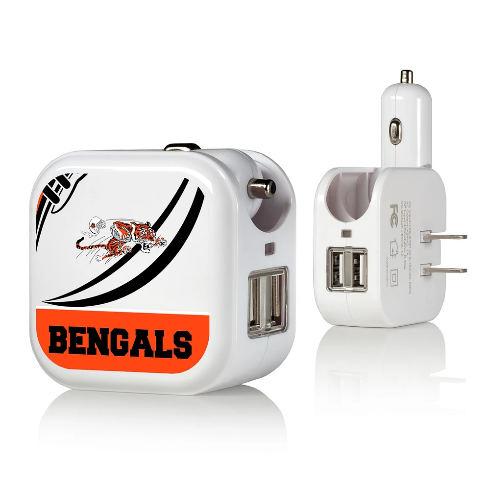 Cincinnati Bengals 2-in-1 Pastime Design USB Charger
