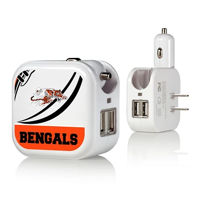 Cincinnati Bengals 2-in-1 Pastime Design USB Charger