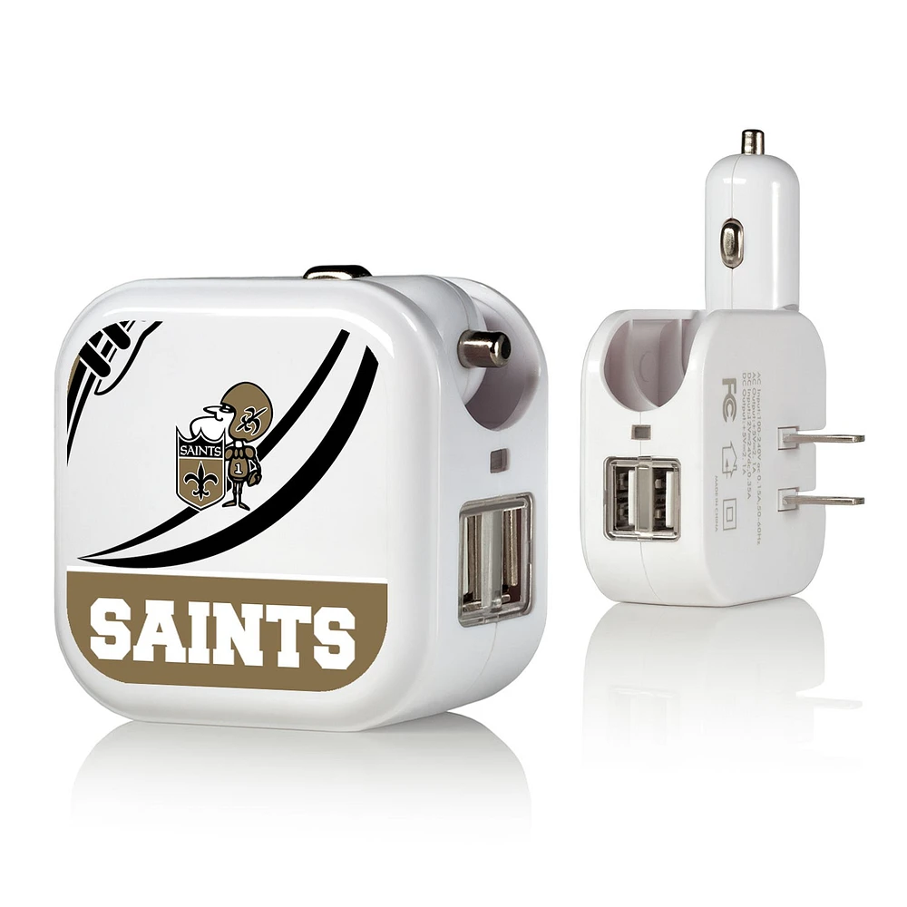 New Orleans Saints 2-in-1 Pastime Design USB Charger