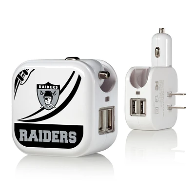 Oakland Raiders 2-in-1 Pastime Design USB Charger