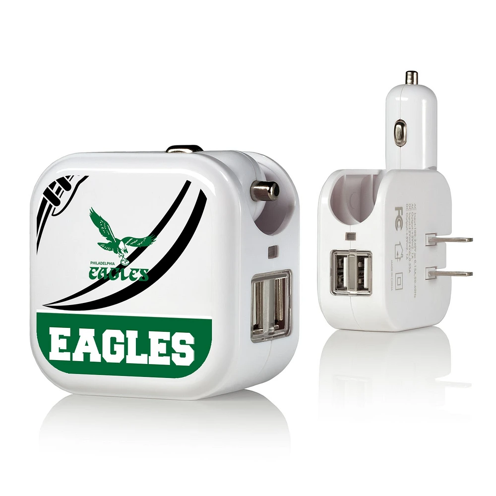 Philadelphia Eagles 2-in-1 Pastime Design USB Charger