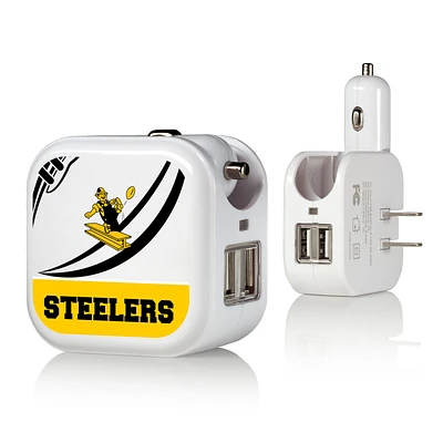 Pittsburgh Steelers 2-in-1 Pastime Design USB Charger