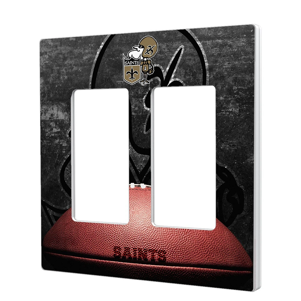 New Orleans Saints Legendary Design Double Rocker Lightswitch Plate