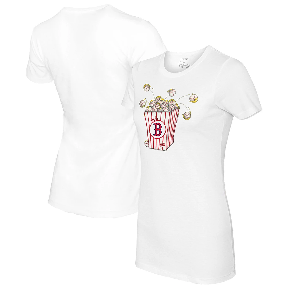 Women's Tiny Turnip White Boston Red Sox Popcorn T-Shirt