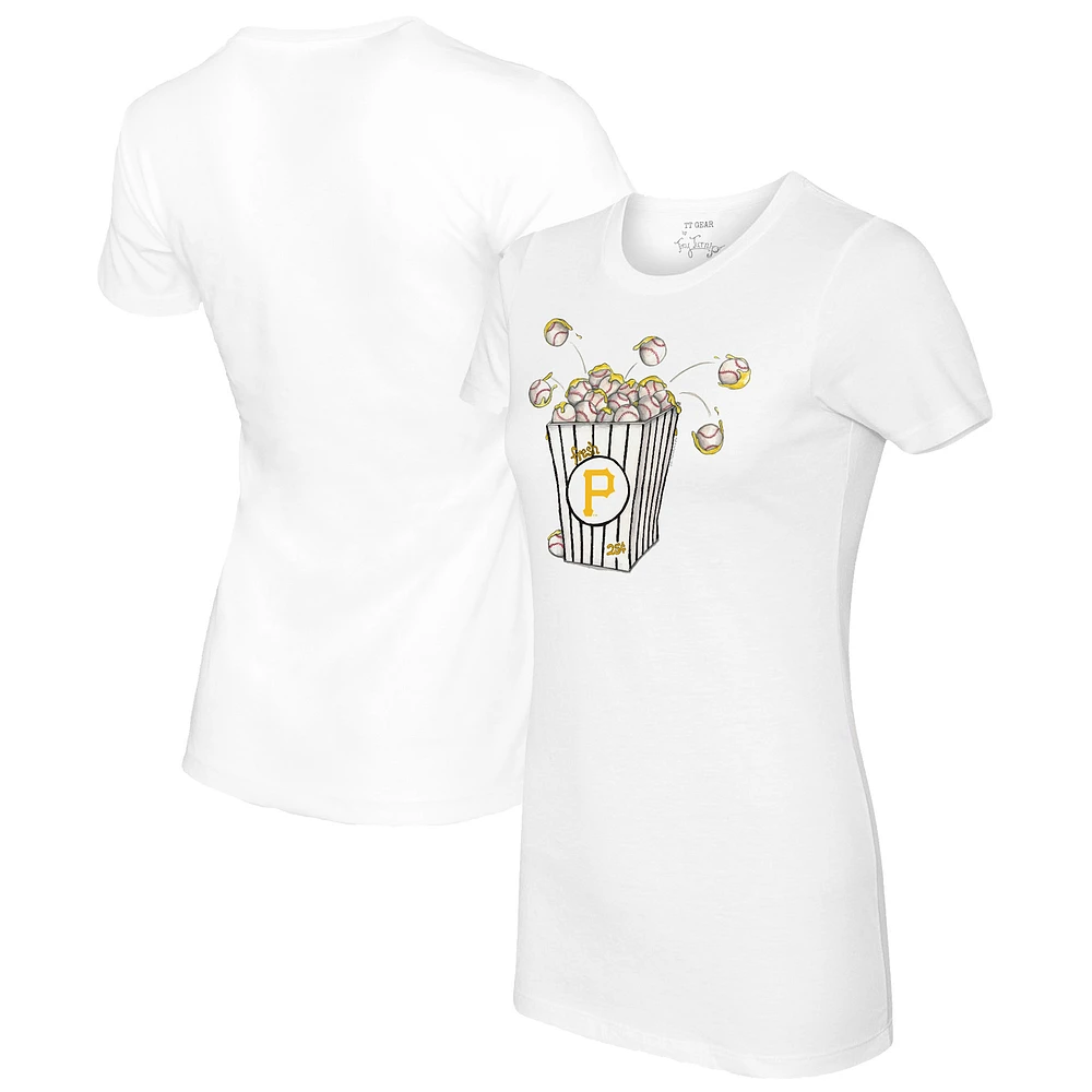 Women's Tiny Turnip White Pittsburgh Pirates Popcorn T-Shirt