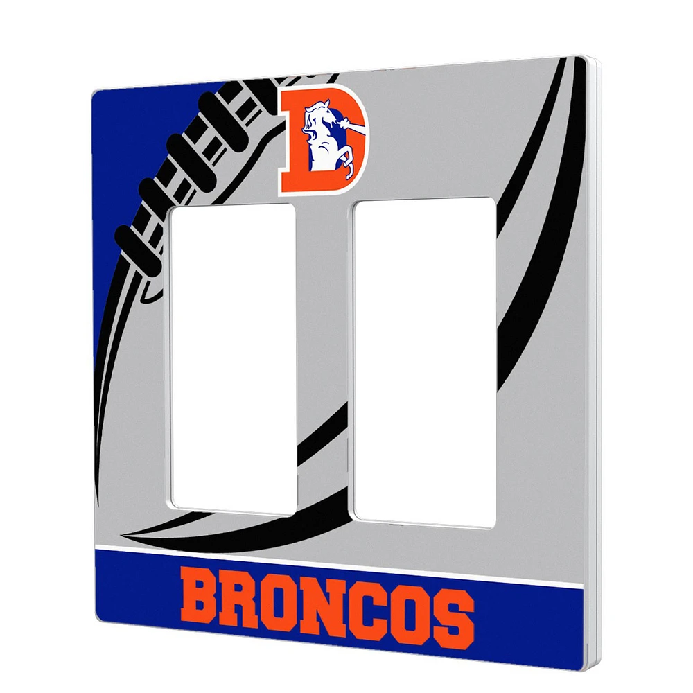 Denver Broncos Passtime Design Double Rocker Lightswitch Plate