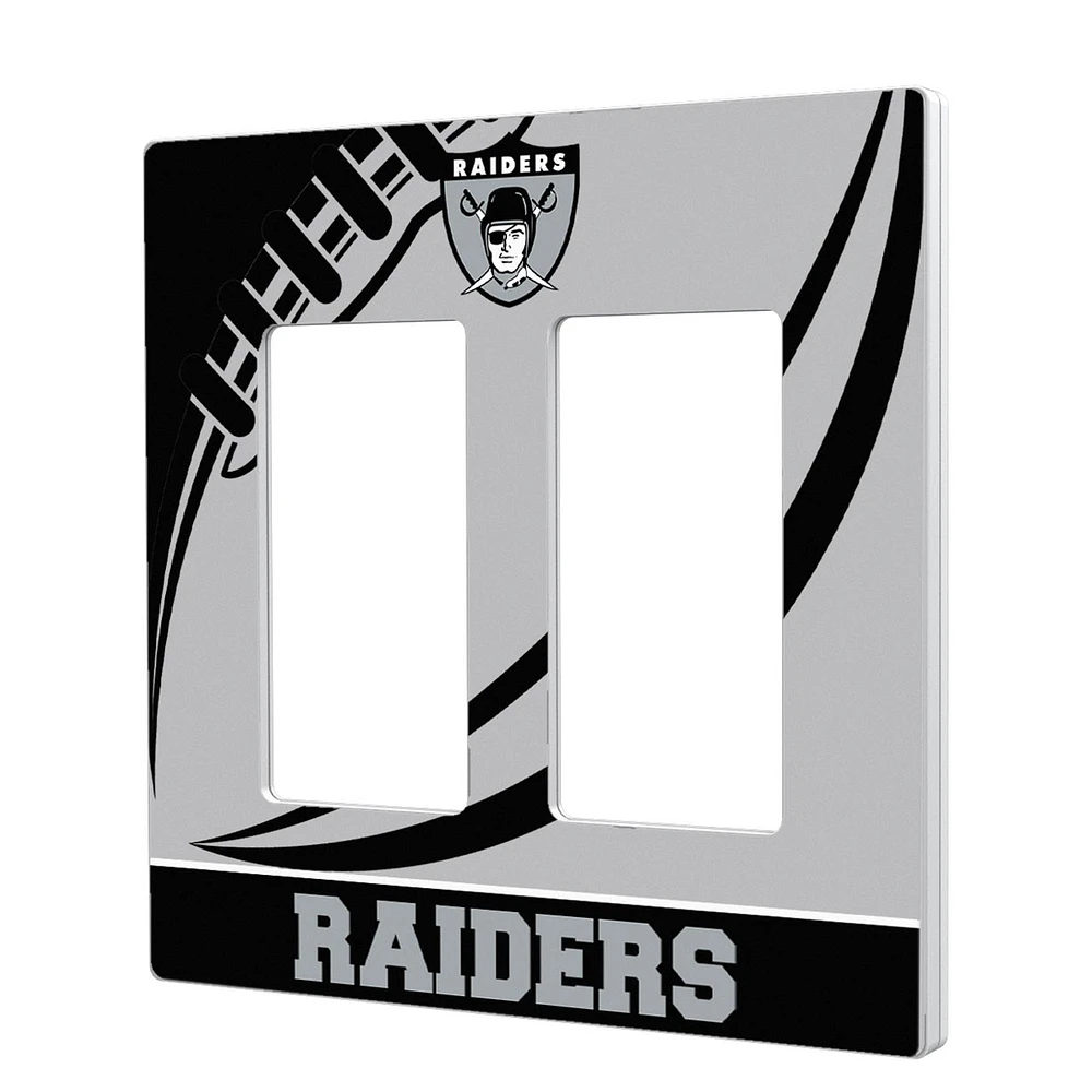 Oakland Raiders Passtime Design Double Rocker Lightswitch Plate