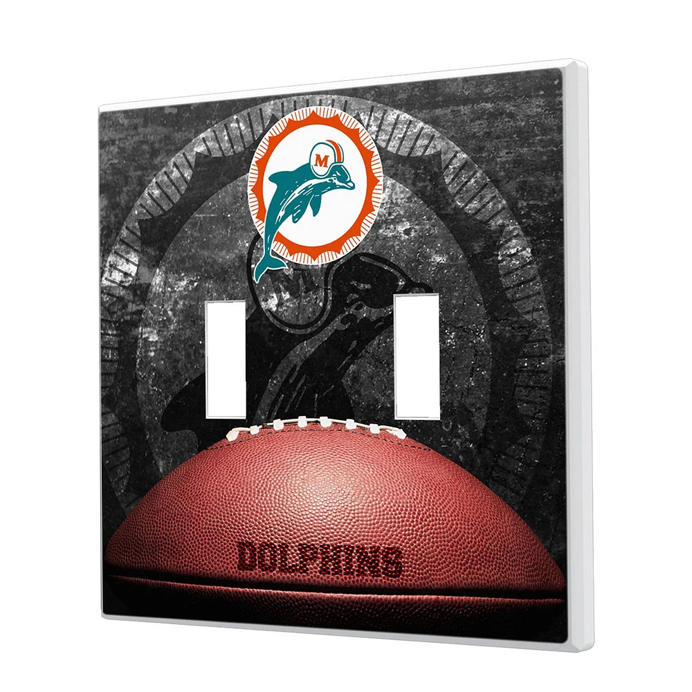 Miami Dolphins Legendary Design Double Toggle Lightswitch Plate