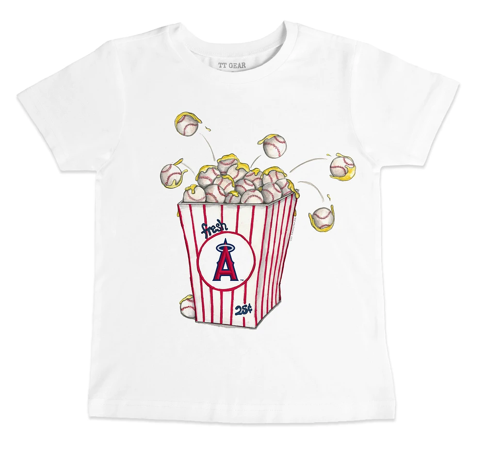 Youth Tiny Turnip White Los Angeles Angels Popcorn T-Shirt