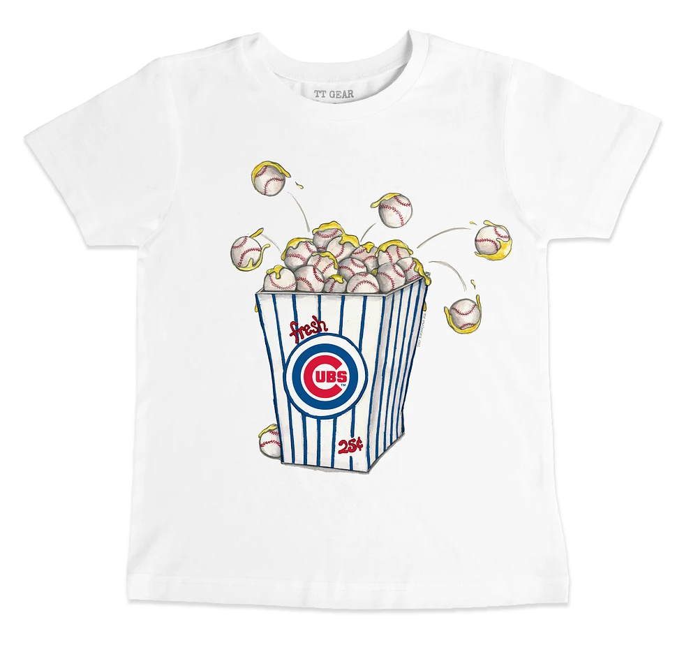 Youth Tiny Turnip White Chicago Cubs Popcorn T-Shirt
