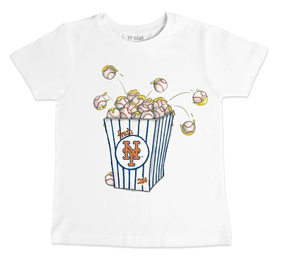 Youth Tiny Turnip White New York Mets Popcorn T-Shirt