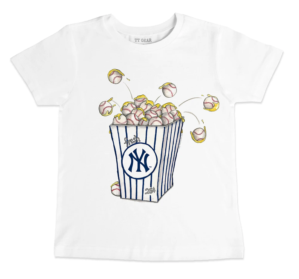 Youth Tiny Turnip White New York Yankees Popcorn T-Shirt