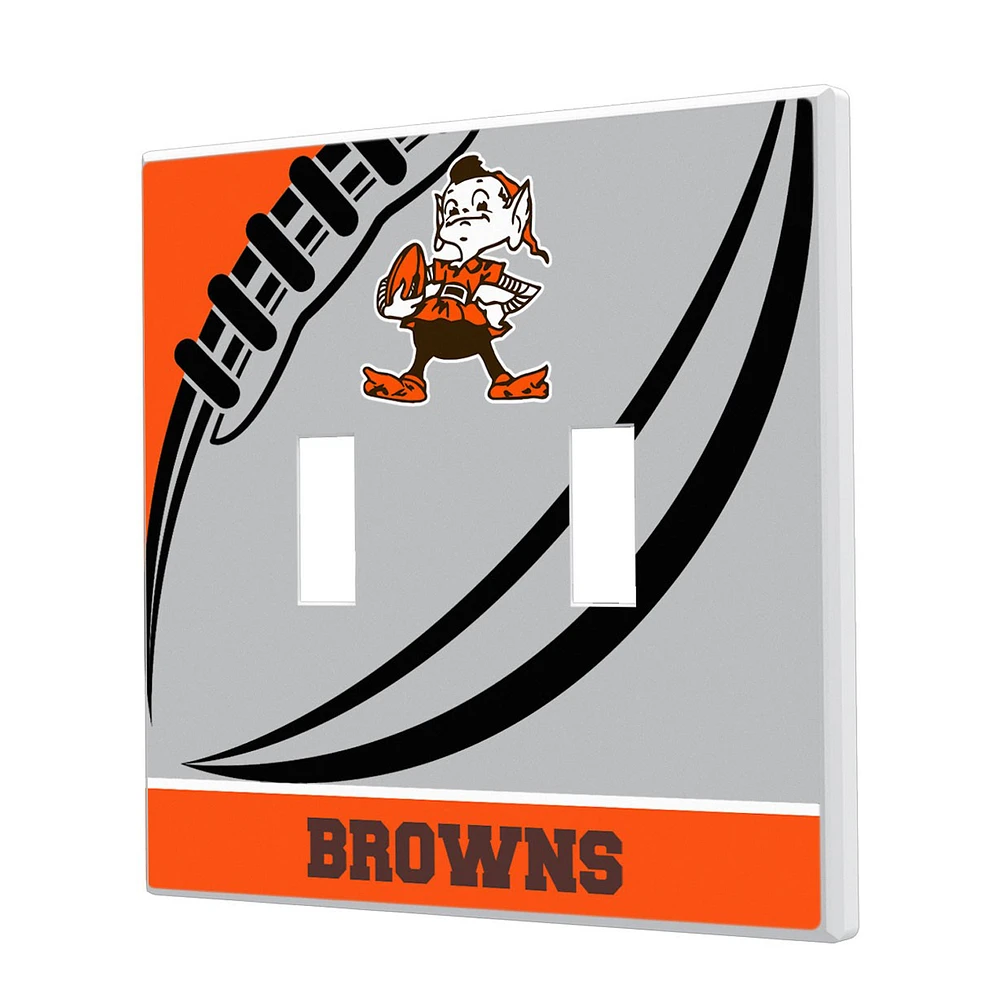 Cleveland Browns Passtime Design Double Toggle Lightswitch Plate