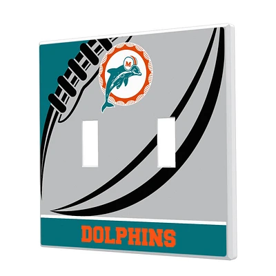 Miami Dolphins Passtime Design Double Toggle Lightswitch Plate