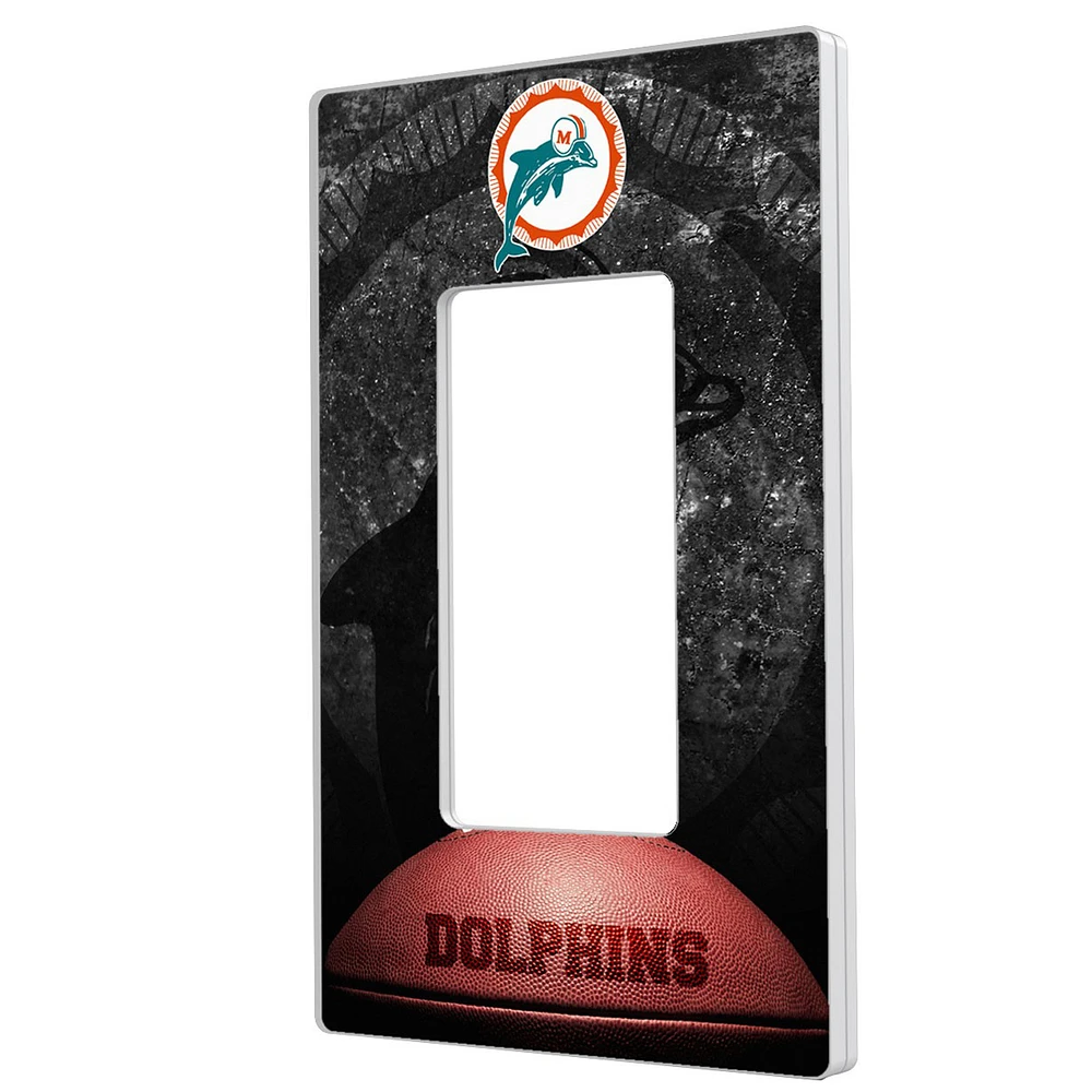Miami Dolphins Legendary Design Single Rocker Lightswitch Plate