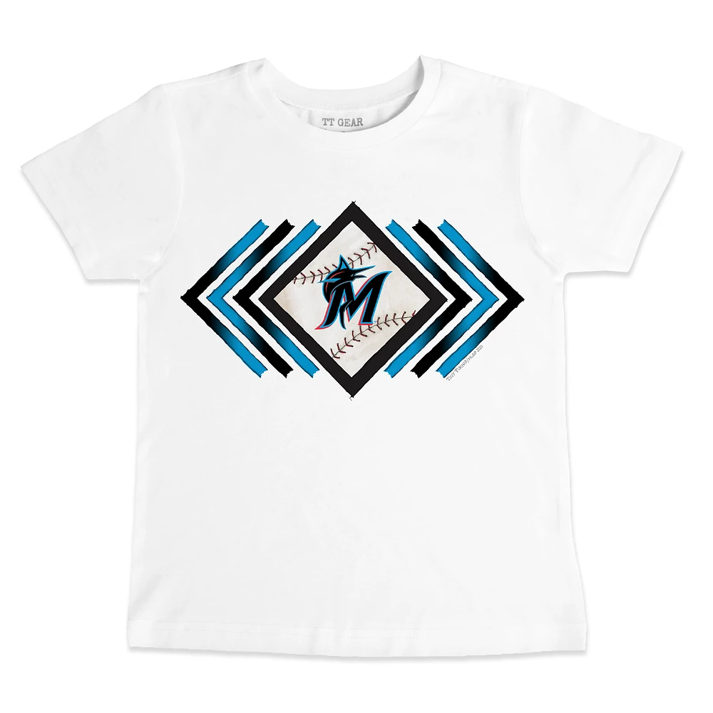 Youth Tiny Turnip White Miami Marlins Prism Arrows T-Shirt