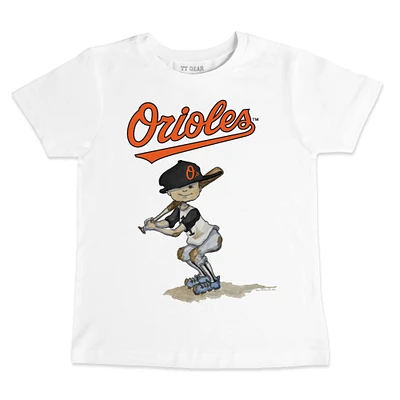 Toddler Tiny Turnip White Baltimore Orioles Team Slugger T-Shirt