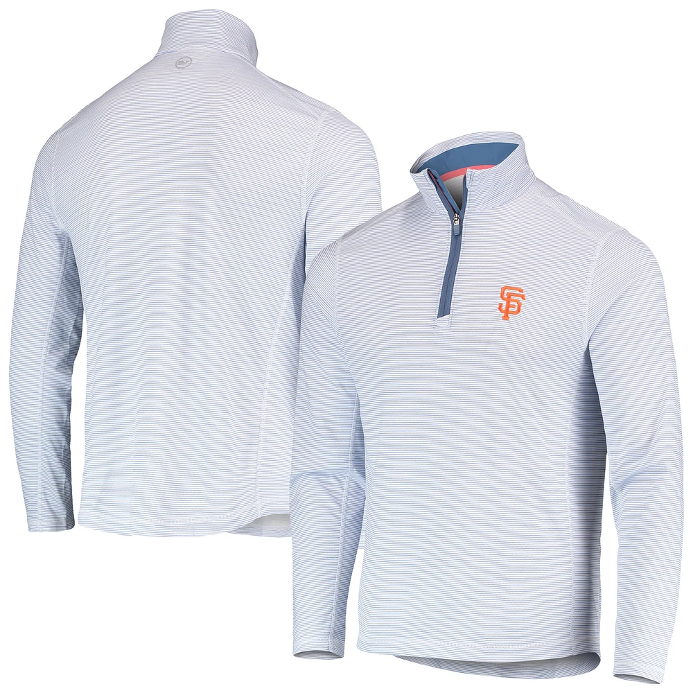 Men's Vineyard Vines White San Francisco Giants Sankaty Quarter-Zip Sweatshirt
