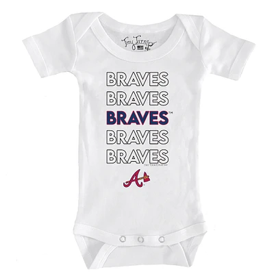 Infant Tiny Turnip White Atlanta Braves Stacked Bodysuit
