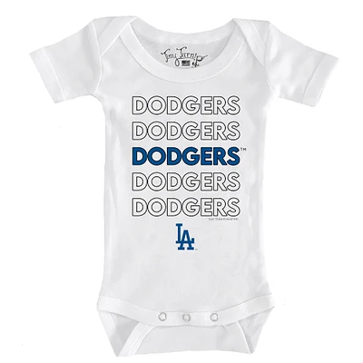 Infant Tiny Turnip White Los Angeles Dodgers Stacked Bodysuit