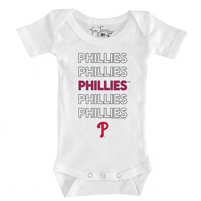 Infant Tiny Turnip White Philadelphia Phillies Stacked Bodysuit