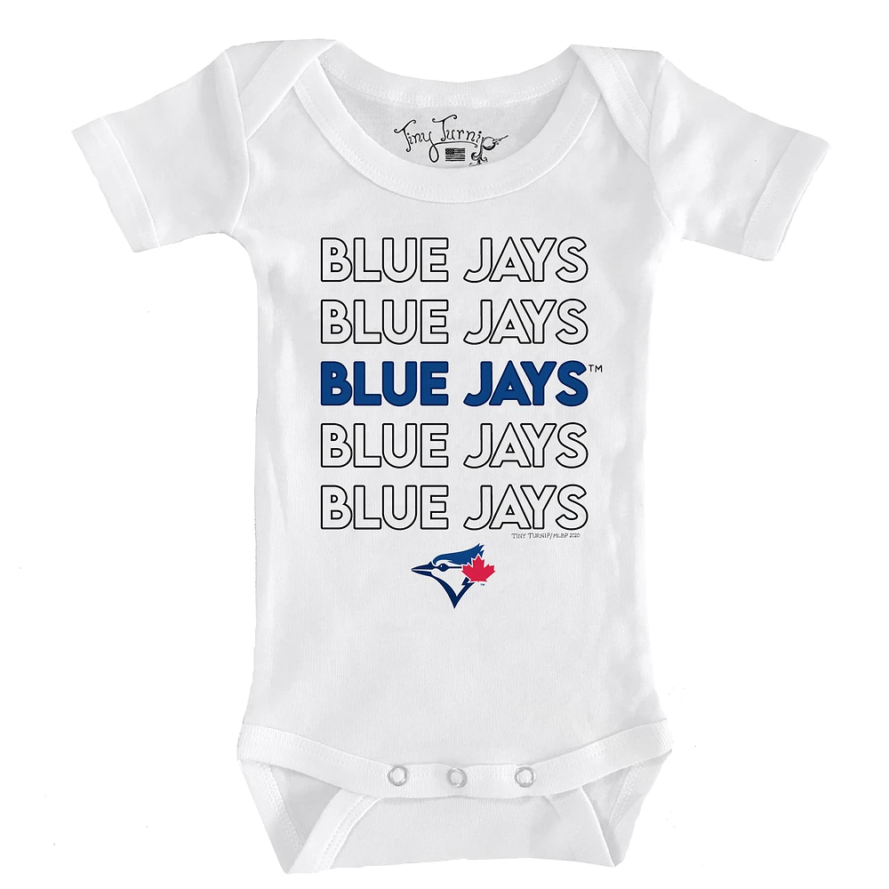 Infant Tiny Turnip White Toronto Blue Jays Stacked Bodysuit