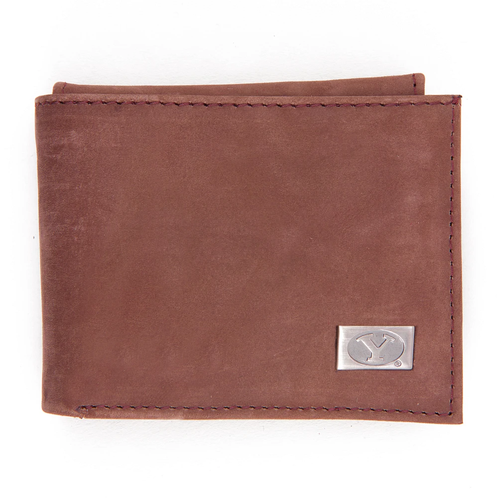 BYU Cougars Leather Bifold Wallet