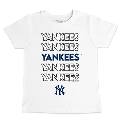 Infant Tiny Turnip White New York Yankees Stacked T-Shirt