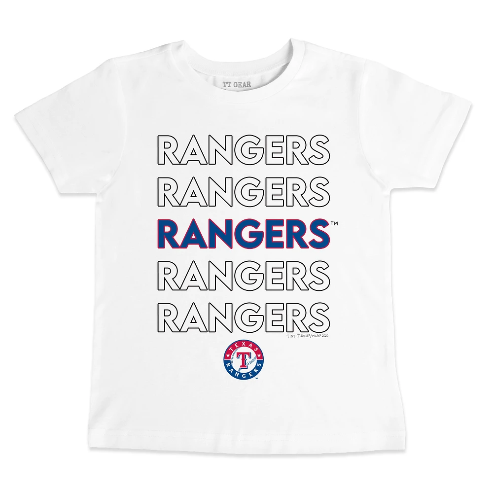 Infant Tiny Turnip White Texas Rangers Stacked T-Shirt