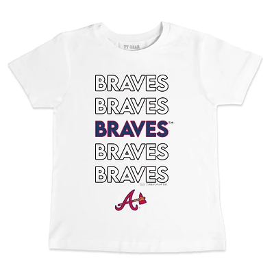 Toddler Tiny Turnip White Atlanta Braves Stacked T-Shirt