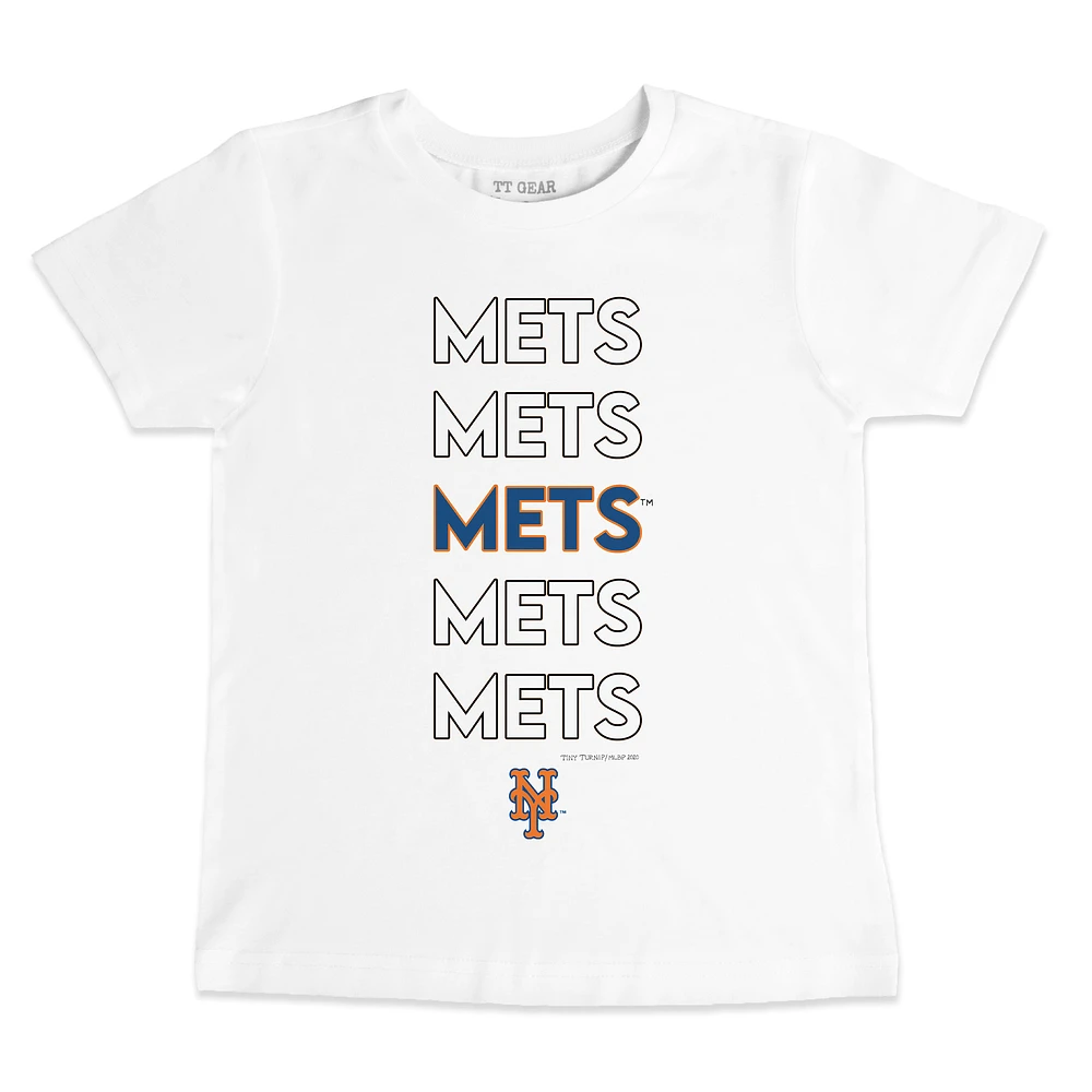 Toddler Tiny Turnip White New York Mets Stacked T-Shirt