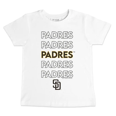Toddler Tiny Turnip White San Diego Padres Stacked T-Shirt
