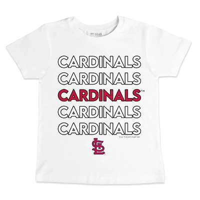 Toddler Tiny Turnip White St. Louis Cardinals Stacked T-Shirt