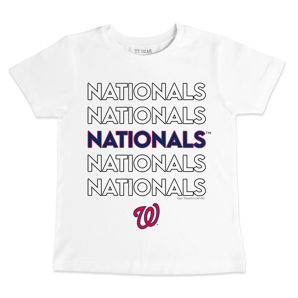 Toddler Tiny Turnip White Washington Nationals Stacked T-Shirt
