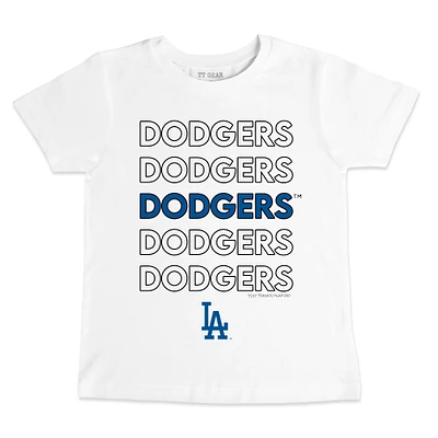 Youth Tiny Turnip White Los Angeles Dodgers Stacked T-Shirt