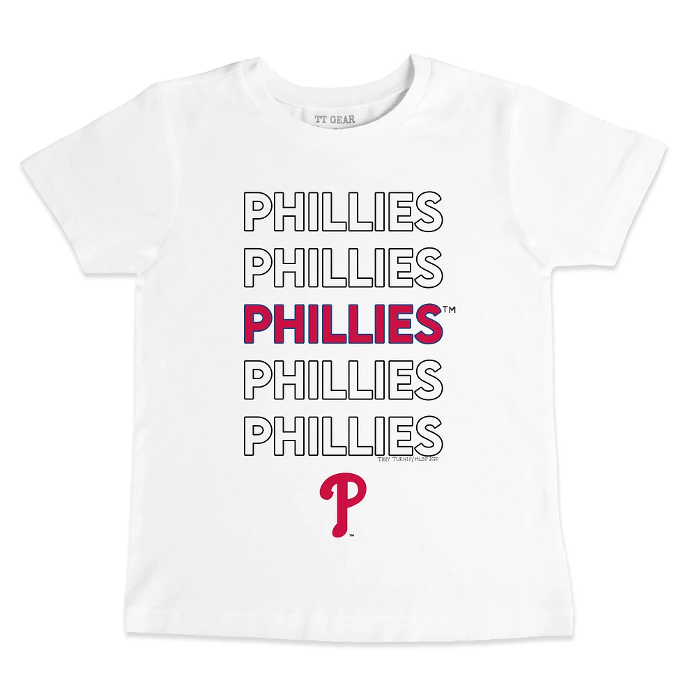 Youth Tiny Turnip White Philadelphia Phillies Stacked T-Shirt