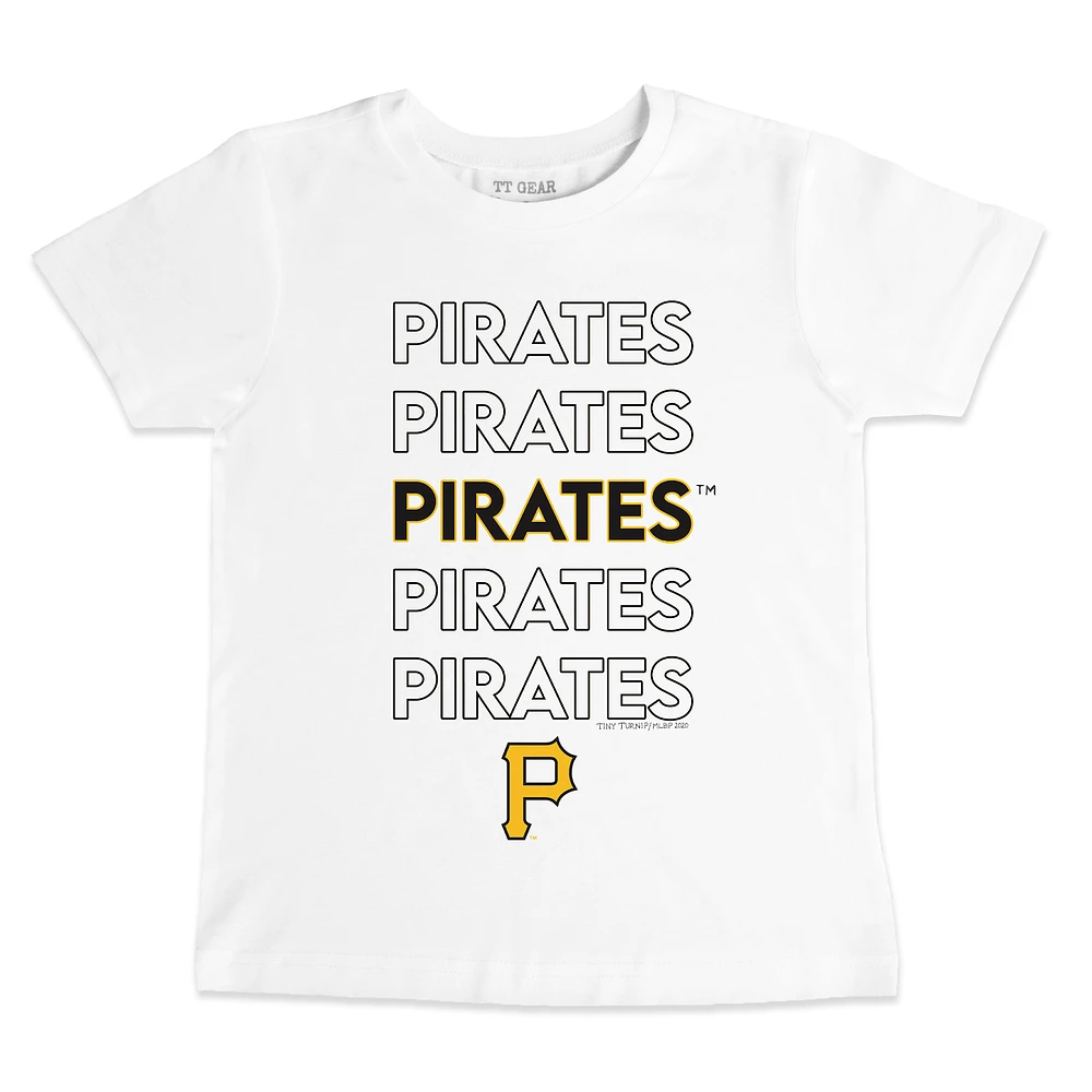 Youth Tiny Turnip White Pittsburgh Pirates Stacked T-Shirt