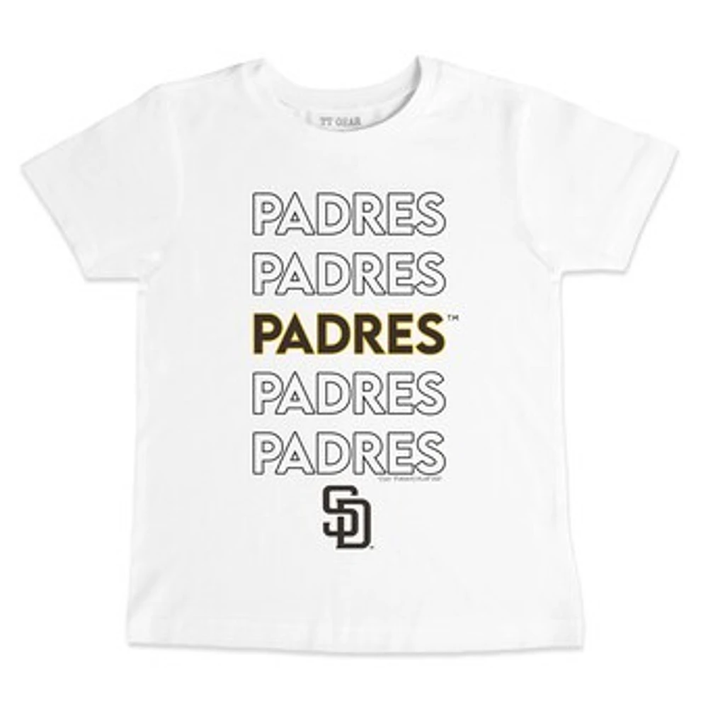 Youth Tiny Turnip White San Diego Padres Stacked T-Shirt