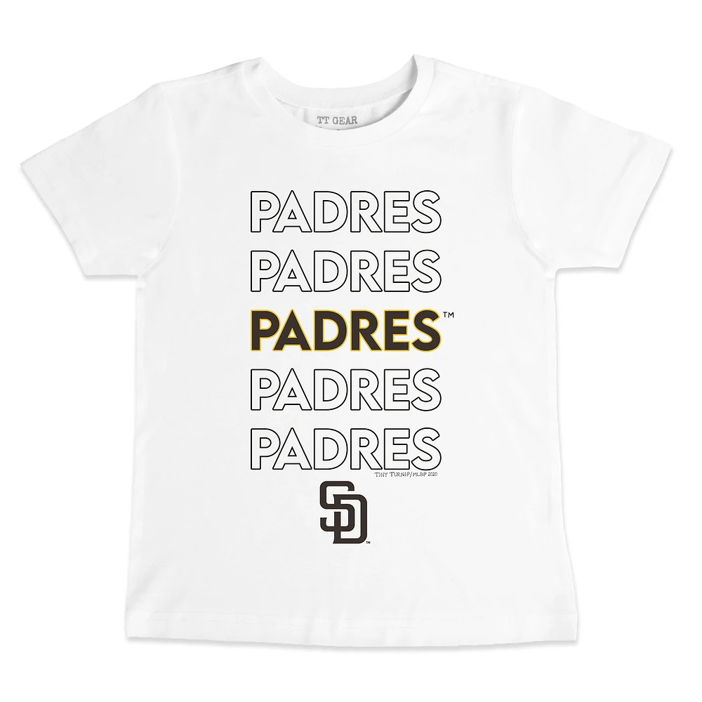 Youth Tiny Turnip White San Diego Padres Stacked T-Shirt