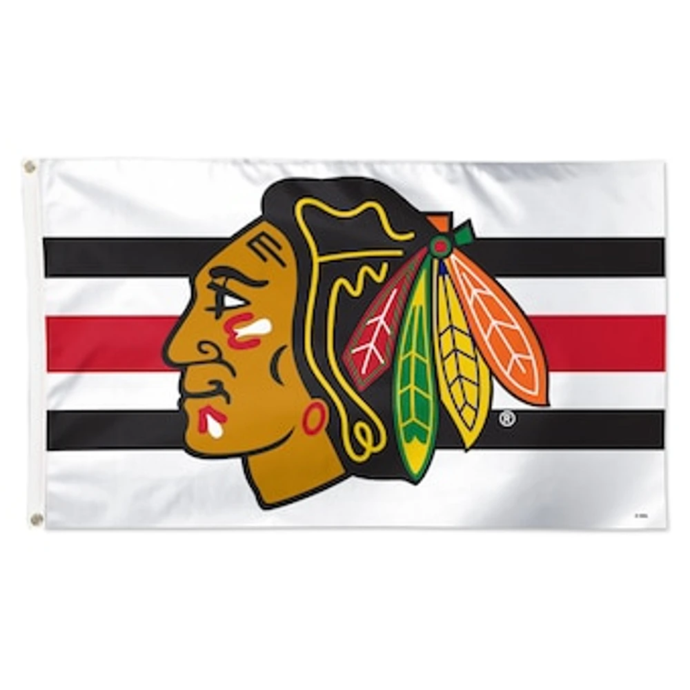 WinCraft Chicago Blackhawks 3' x 5' Horizontal Stripe Deluxe Single-Sided Flag