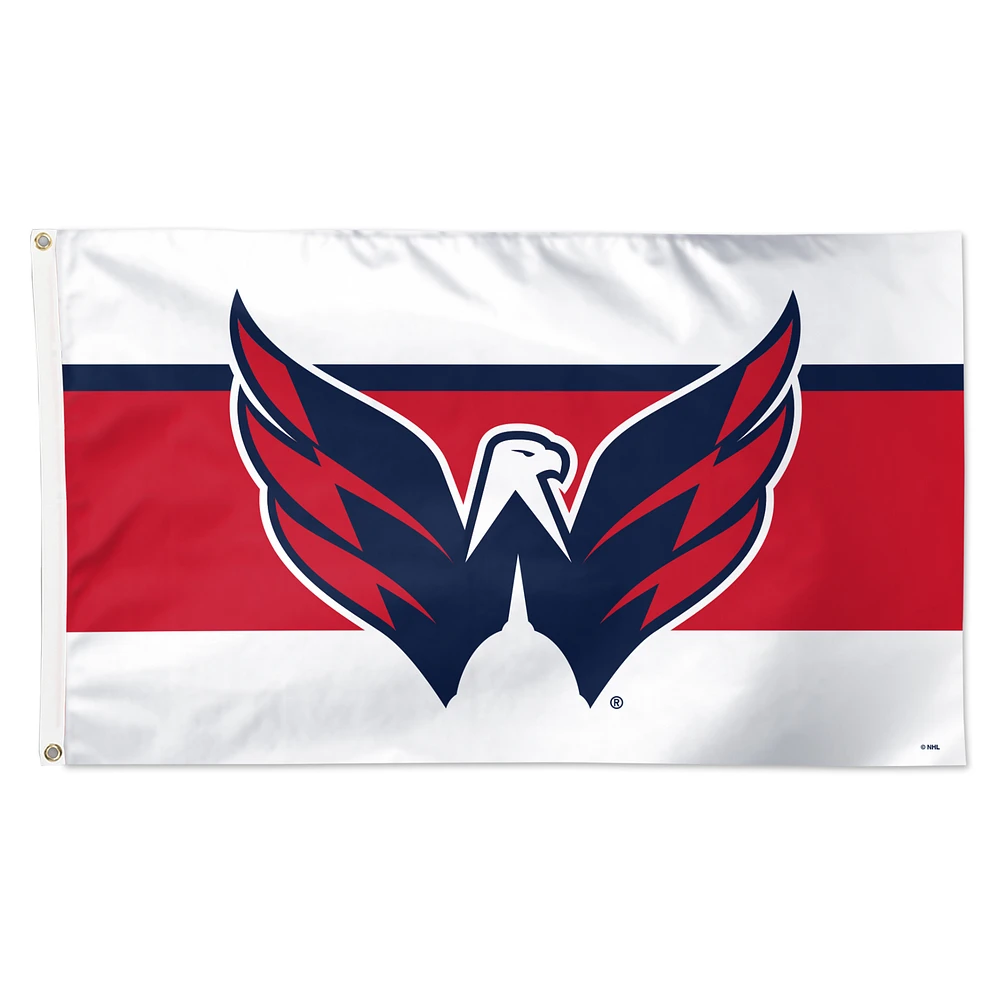 WinCraft Washington Capitals 3' x 5' Horizontal Stripe Deluxe Single-Sided Flag