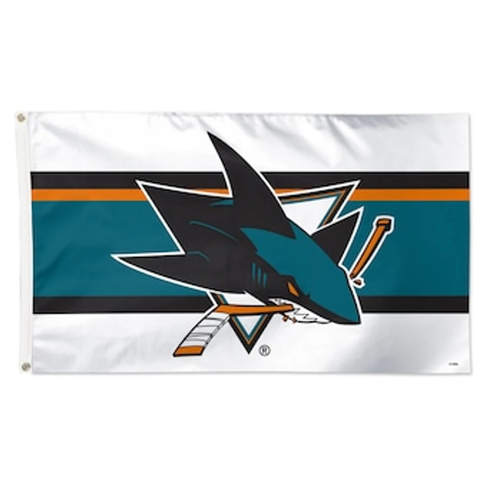 WinCraft San Jose Sharks 3' x 5' Horizontal Stripe Deluxe Single-Sided Flag