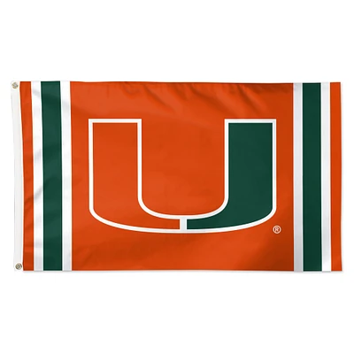 WinCraft Miami Hurricanes 3' x 5' Vertical Stripe Deluxe Single-Sided Flag